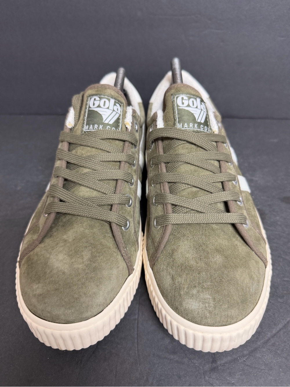 NEW Gola Women's Mark Cox Lace-Up Sneakers Off-White/Khaki SIZE 10 - Picture 5 of 13